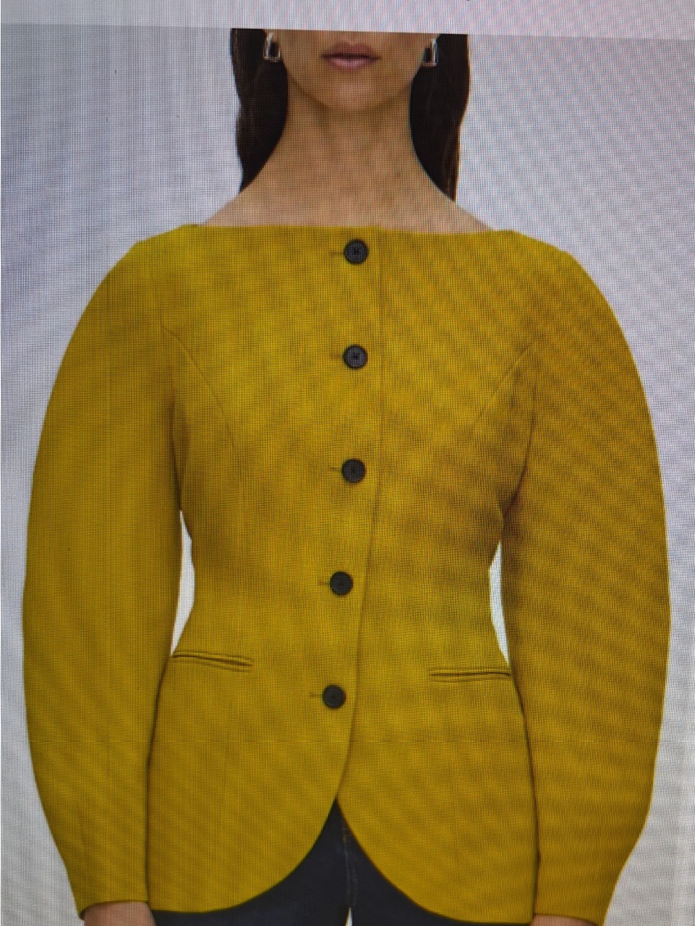 Tailored Mustard Yellow Button-Front Blazer